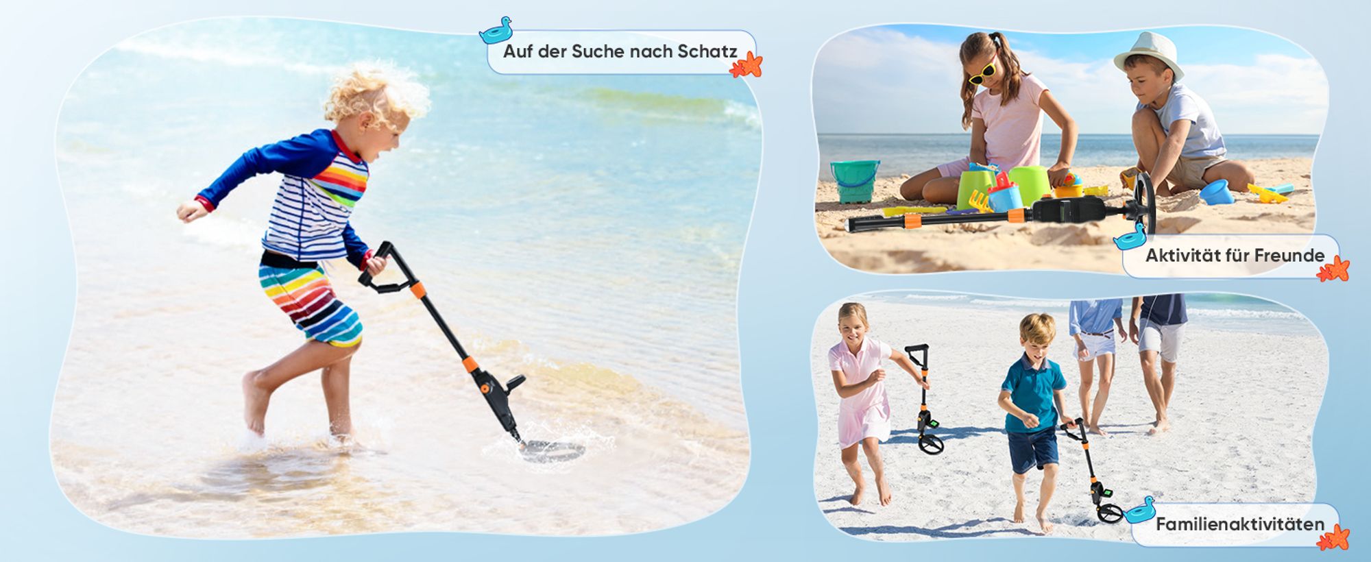 Metalldetektor Kinder, Leichtgewicht Metallsuchgeräte mit LCD und TON-Anzeige