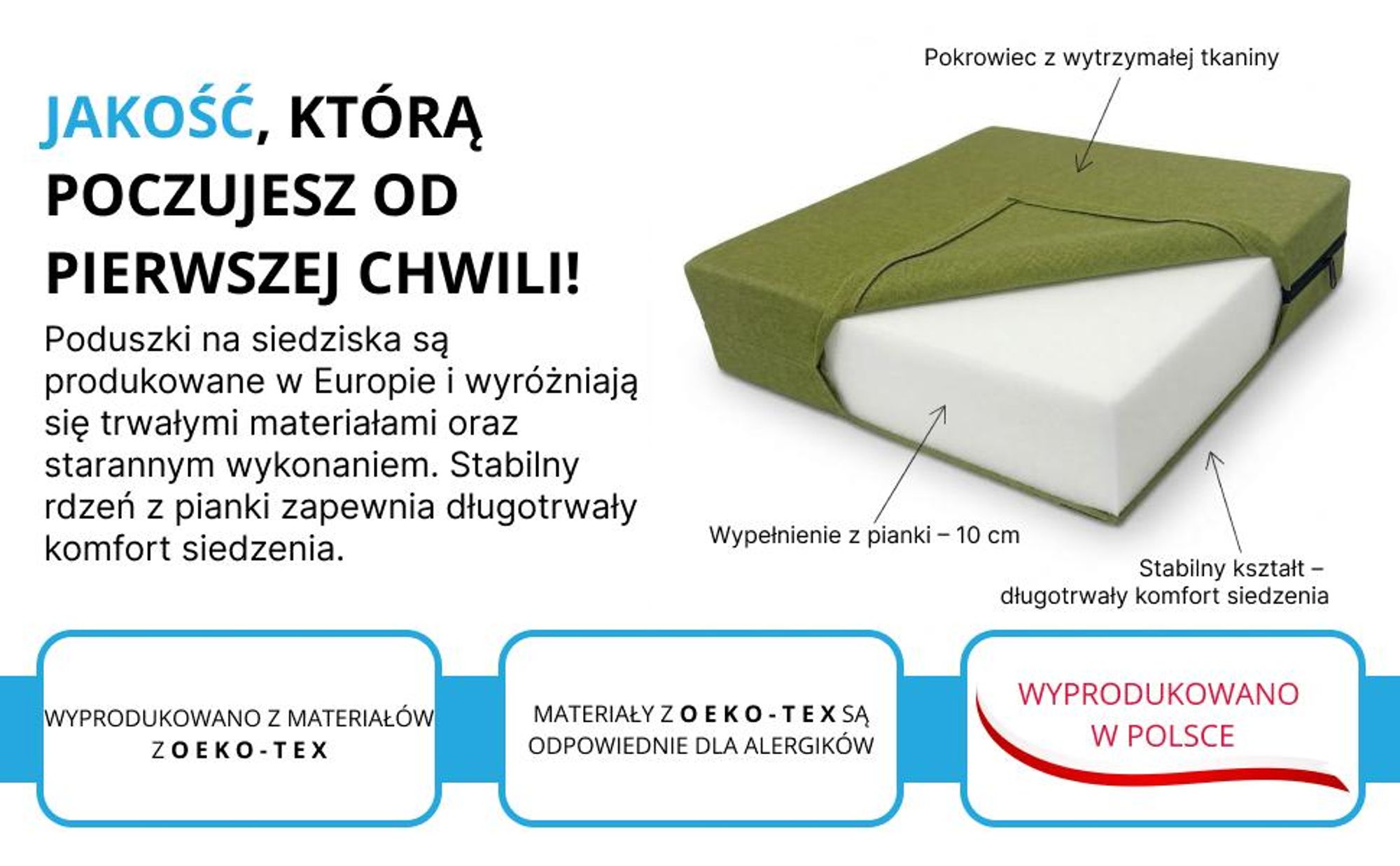 Ergonomiczna poduszka na siedzisko podkładka podwyższająca materiałowy pokrowiec gruba krzesła sofy