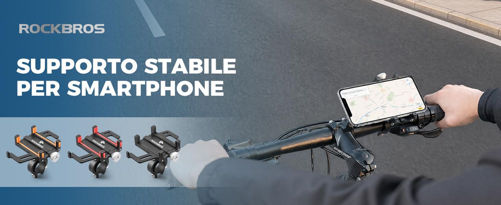 ROCKBROS Fahrrad Handyhalter Telefon Halterung Lenker Halter Schwarz