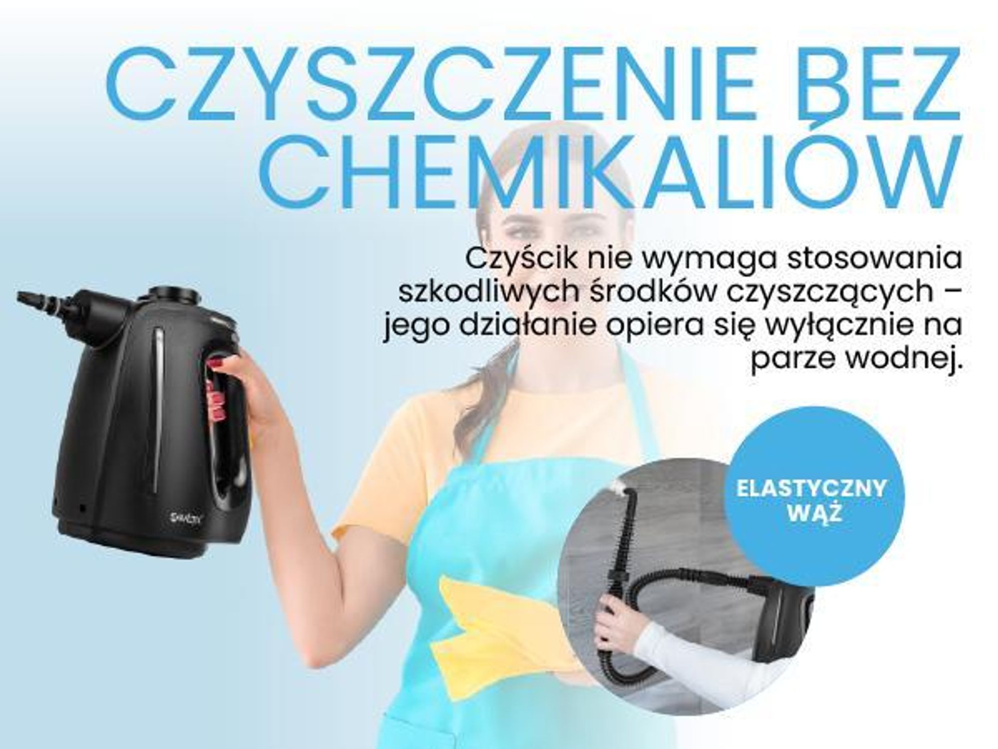 Wysokociśnieniowa myjka parowa czyścik do okien, mebli tapicerowanych i fug o mocy 3 barów