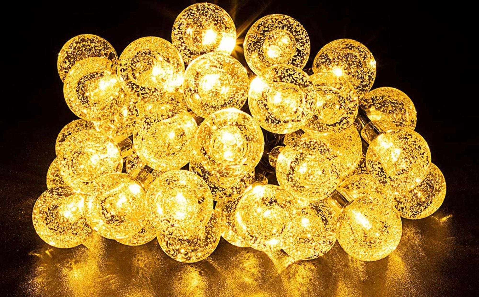 Salcar Solar LED Lichterketten 15 m 60 LEDs, USB & Solar, 8 Modi, Kugellampen Deko Weihnachtsdeko