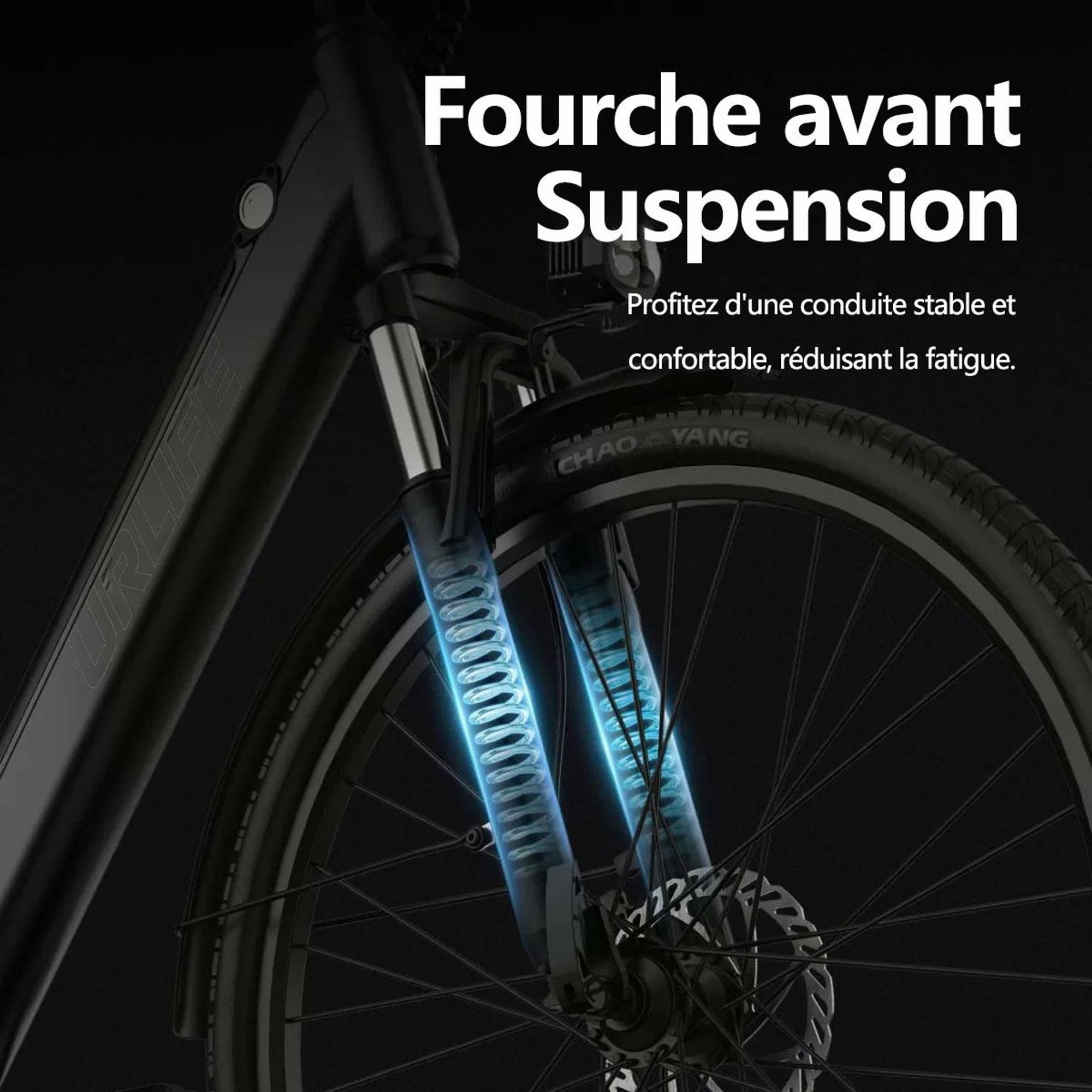 Vélo électrique URLIFE E26 - Moteur 250W batterie 48V10.4Ah pneus 26 pouces freins à disque - Noir