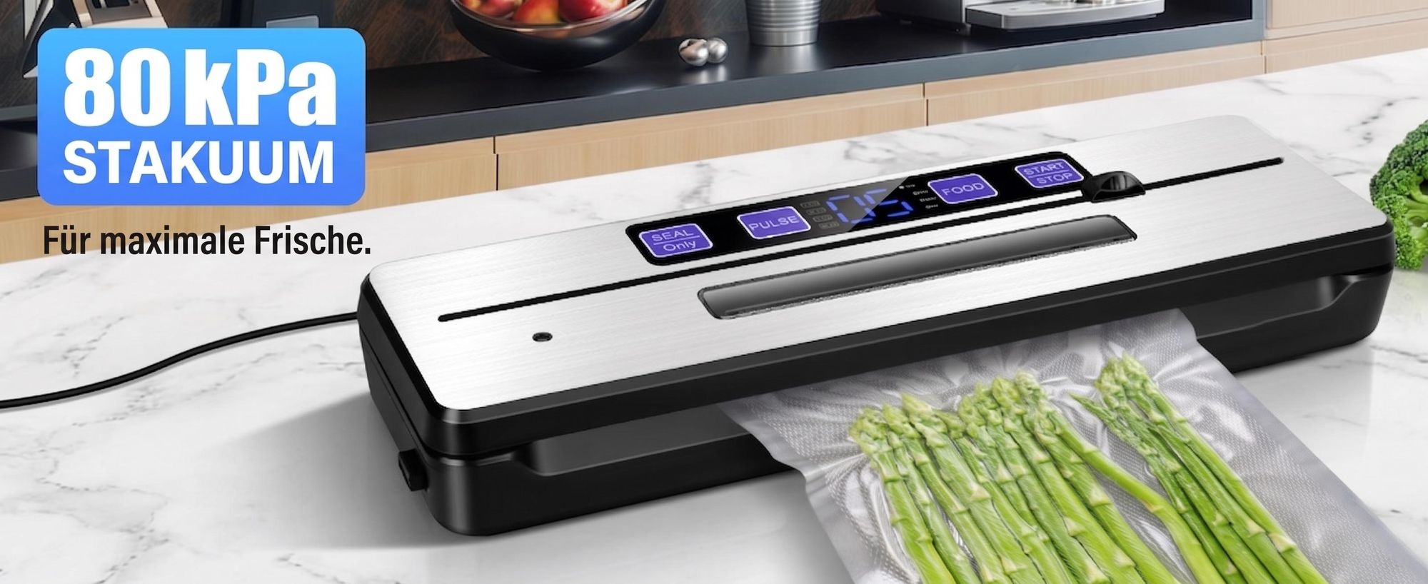 Profi Vakuumiergerät (-80kPa, 30cm) mit UV-Desinfektion & Zubehör