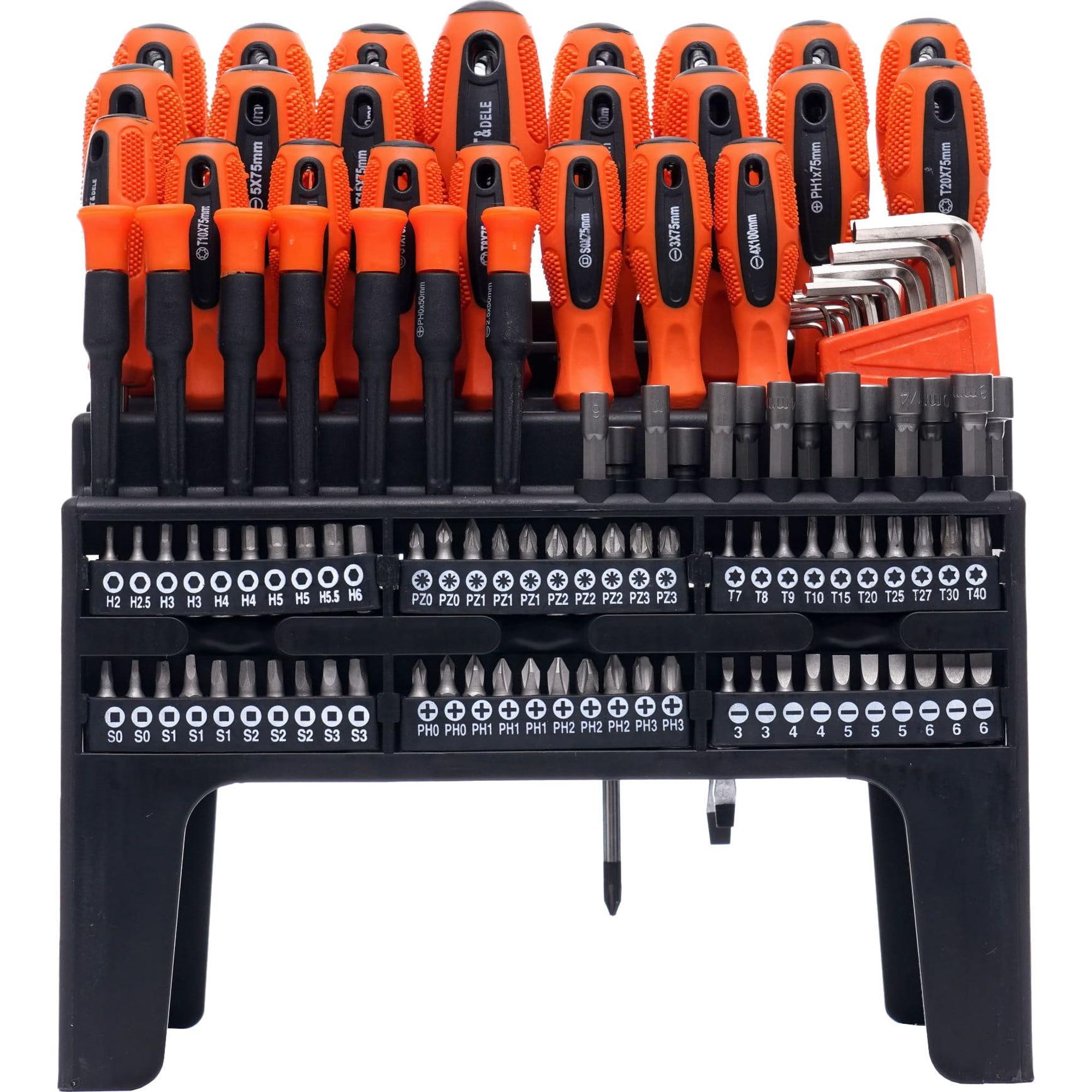 KRAFT&DELE | Magnetschraubendreher-Set, Bits, 122TLG, einschließlich Schlitz-, Kreuzschlitz-, Torx-, Sechskant-, Vierkant