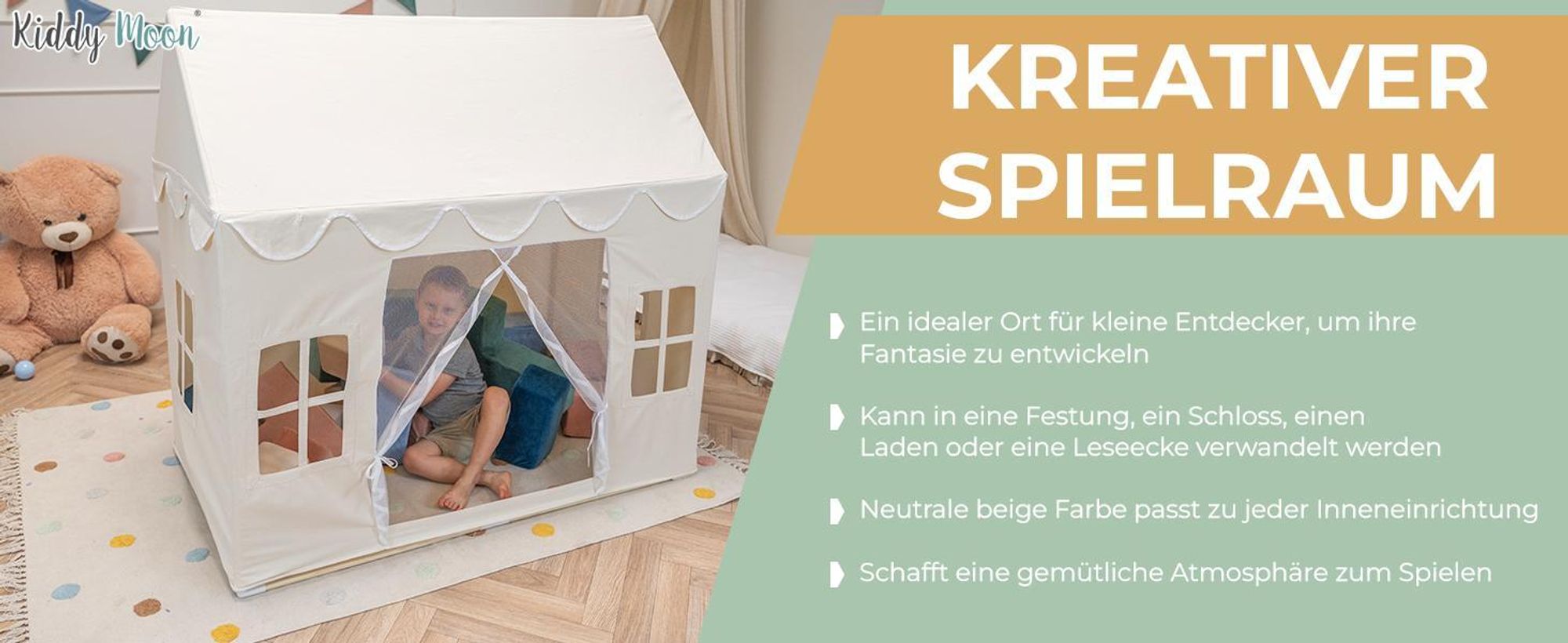 KiddyMoon Spielhaus Kinderzelt Für Kinder Kinderhaus Faltbares Design Kinder Spielzelt Indoor Kreativität Kuschelecke Kinderzelt Perfekt Für Drinnen Und Draußen Kinderzimmer 138X78x132cm