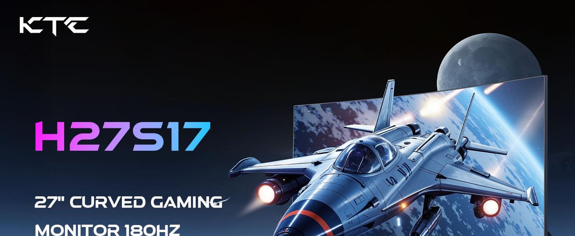 KTC H27S17 Curved-Gaming-Monitor  27-Zoll 2560x1440 QHD 180Hz HVA Curved 1500R