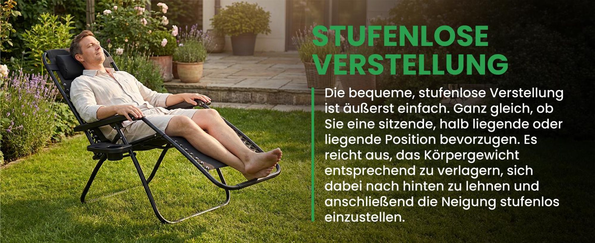 Gartenliege Sonnenliege Klappbarer Liegestuhl Garten Terrase