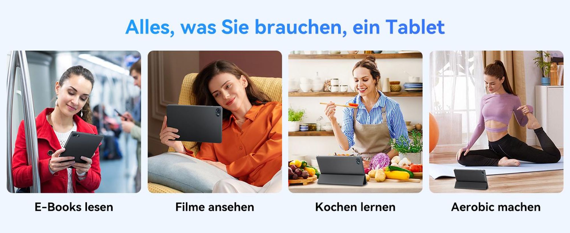 KOBONA-Zenva T80 Android 16 Tablet 10 Zoll, 6GB RAM + 128GB ROM, 5G WiFi, Gemini Al,6000mAh. Perfekt für Gaming mit Dual-Kamera, BT5.0, O1TG&Type-C.