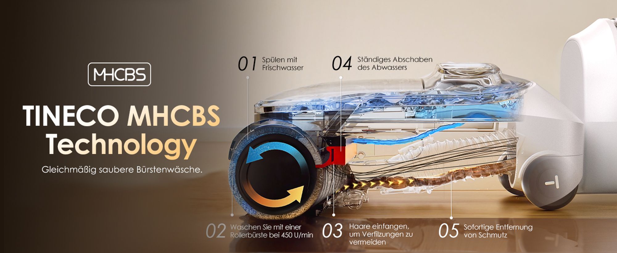 Tineco Floor ONE Switch S6 Stretch Nass Trockensauger 180° Lay-Flat 85°C Flashdry 5-in-1 Selbstreinigung Handstaubsauger, Anti-Tangle, Kantenreinigen