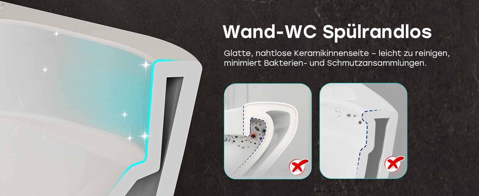 Spülrandlos Japanische Toilette WC