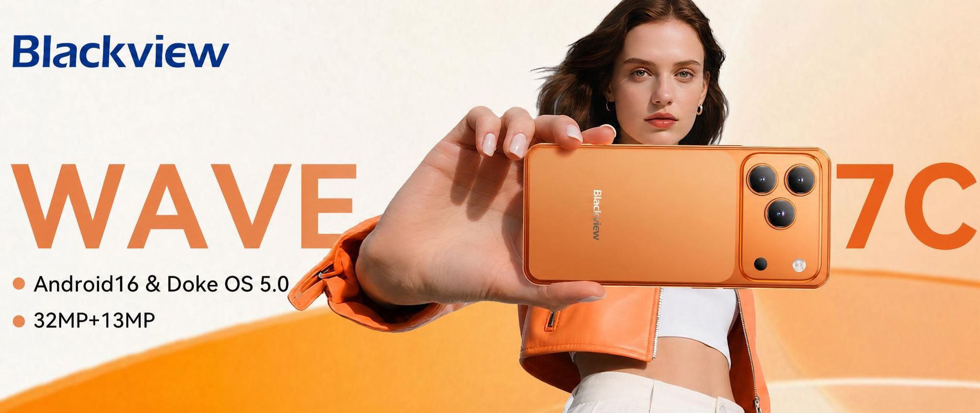 2026 Blackview WAVE 7C – mobilný telefón bez zmluvy, 6,56", Android 16, 16 GB + 64 GB/2 TB TF, Face ID, 5000 mAh, 32 MP, Dual-SIM, Wi-Fi 5, IP54