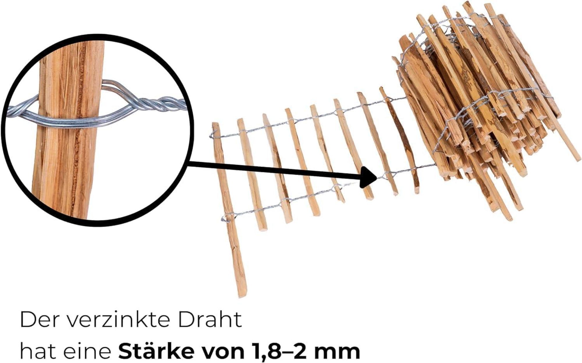 Ogrodzenia Wiklinowe Staketenzaun H:35 cm L:5m Lattenabstand 4-5 cm Gartenzaun Beetumrandung Haselnuss Holz Steckzaun Holzzaun Zaunelemente Rollzaun Rollboarder