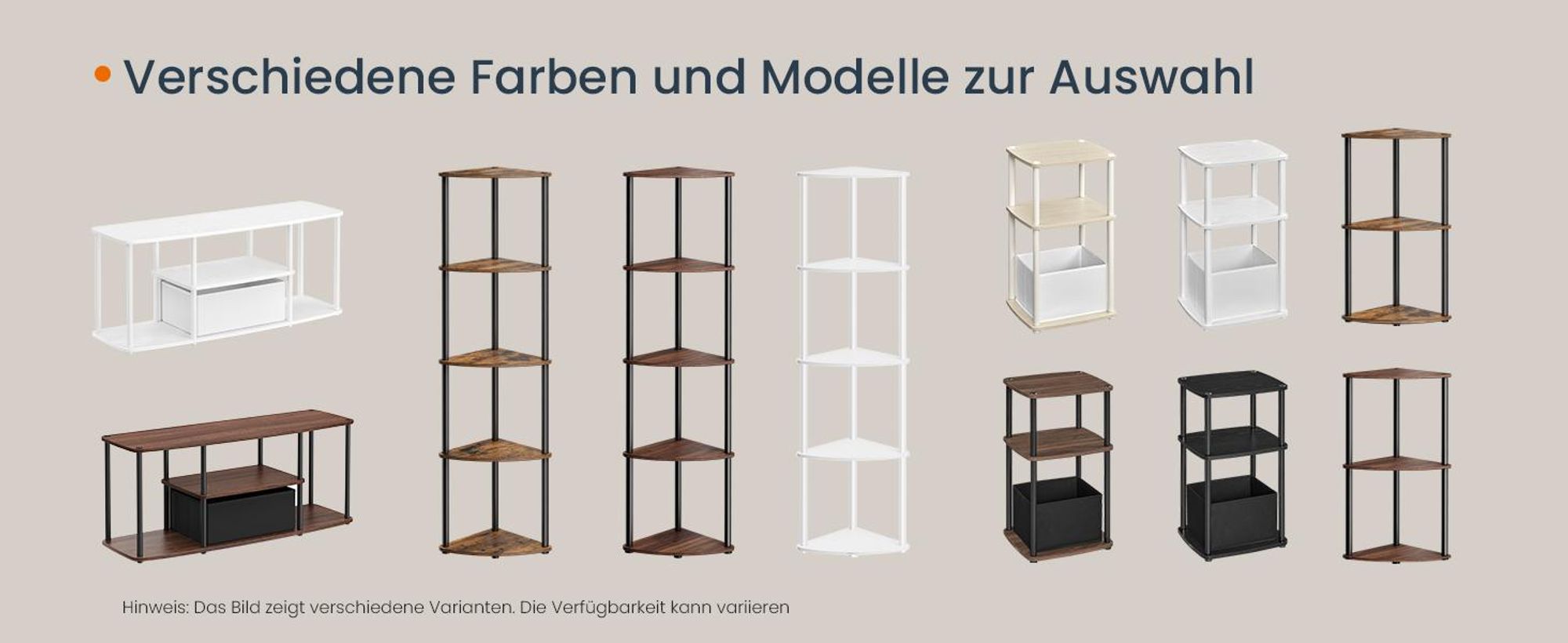 SONGMICS HOME Eckregal mit 5 Ebenen, superschnelle werkzeuglose Montage, Standregal