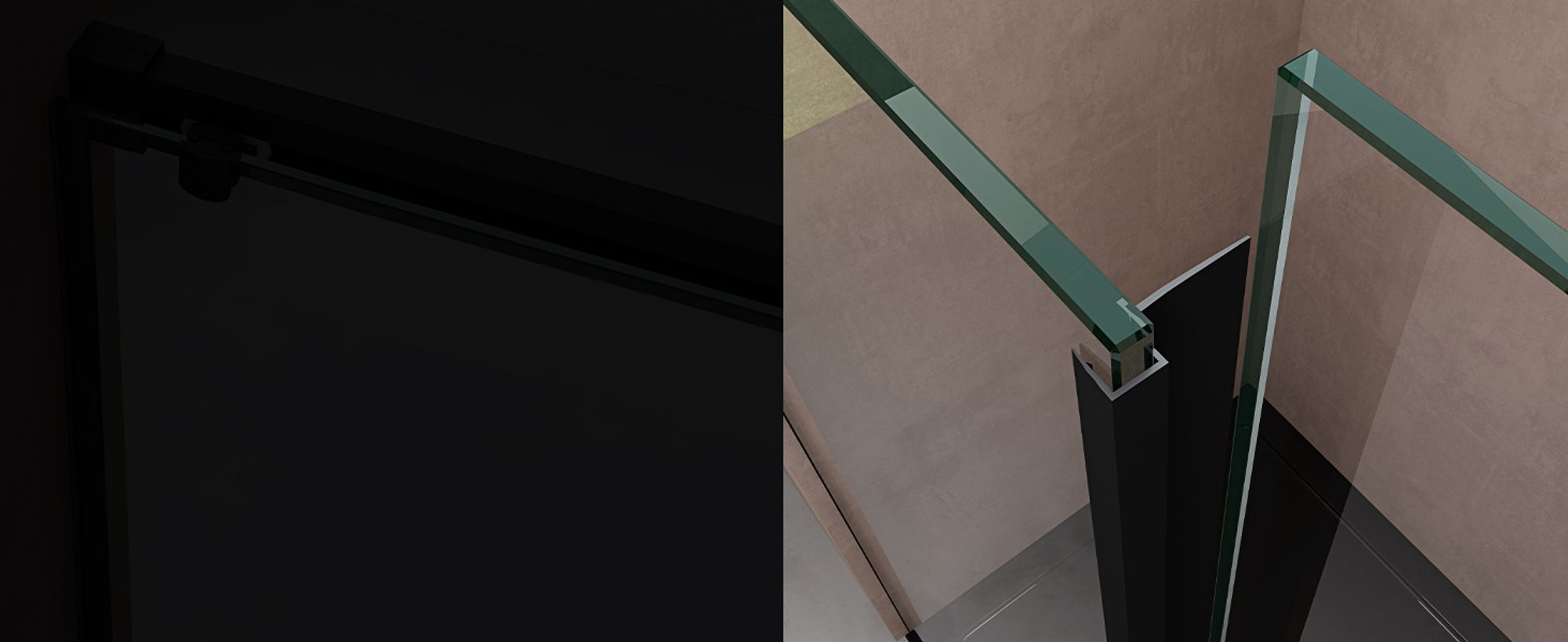 doporro Duschtür Nischentür dusche 130x195cm Duschwand schwarz ESG-Sicherheitsglas Duschabtrennung Soft-Close Klarglas inkl. Nano-Beschichtung Teramo12