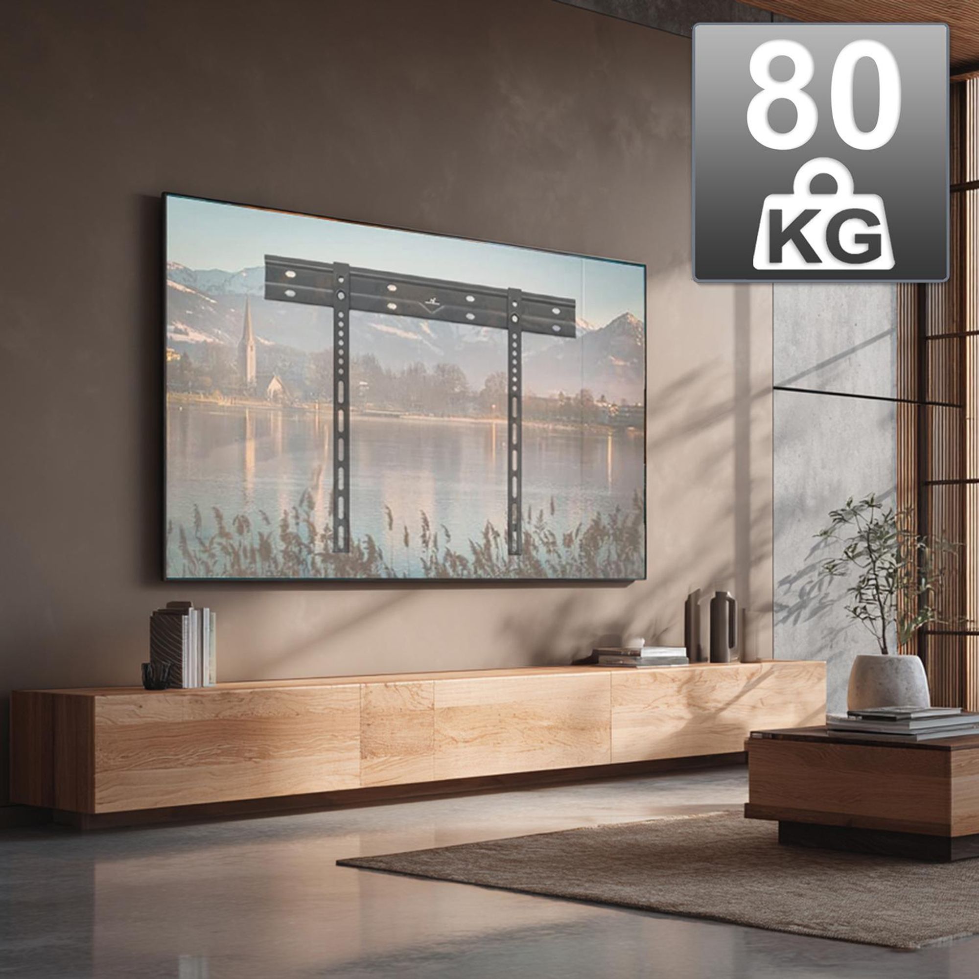 Maclean ultraflache Wandhalterung für TV 40-85" max VESA 600x400 Belastung bis 80kg MC-123