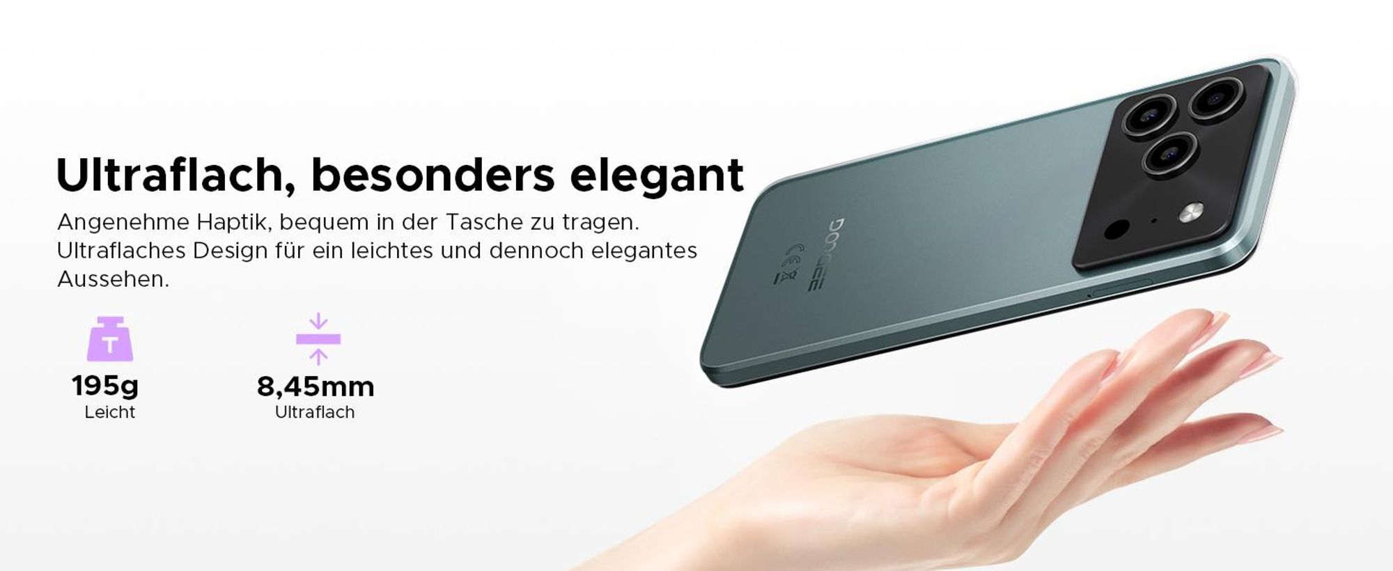 DOOGEE Note56 Plus Smartphone Handy, Android 16, 6,56" 90Hz, 6150mAh Akku, 48GB+256GB, 4G, 50MP, NFC, Fingerabdruck, Gesichtserkennung, ohne Vertrag