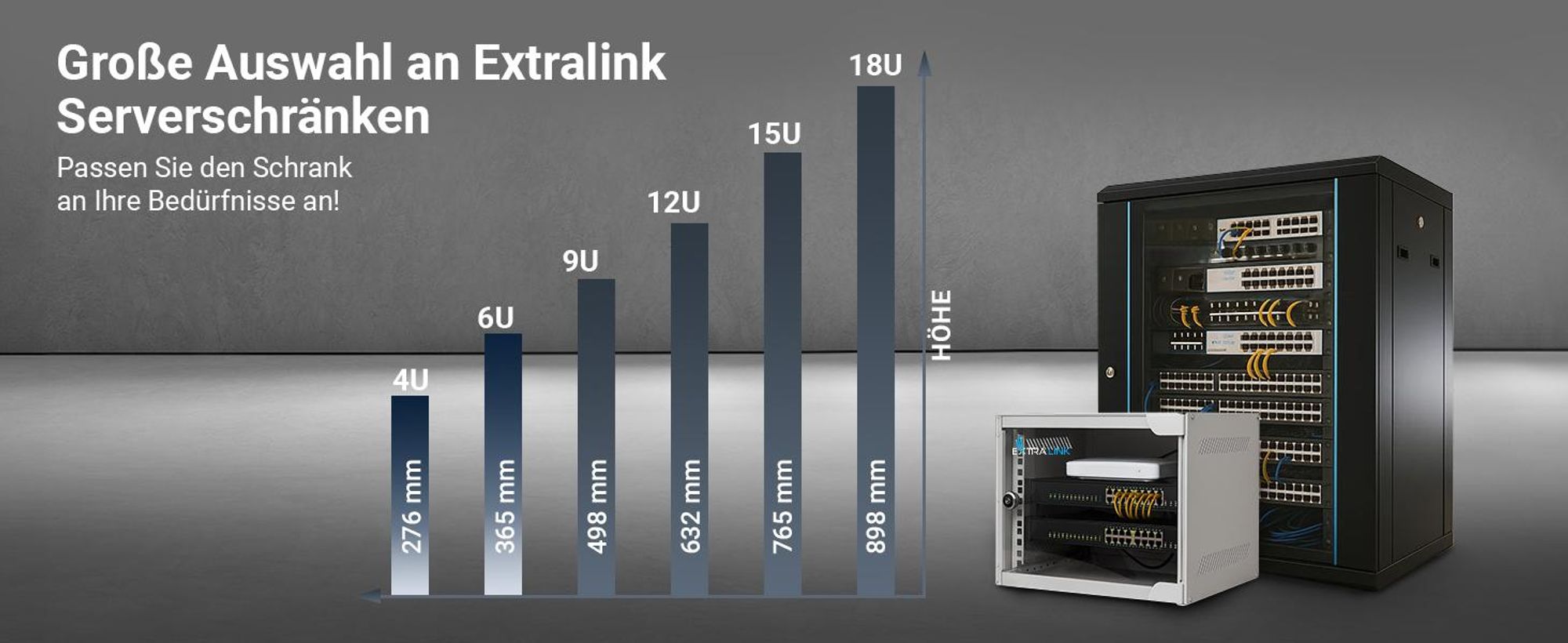 Extralink LITE 4U 10 280X310 WALL-MOUNTED RACKMOUNT CABINET BLACK, Freistehendes/wand-/bodenmontiertes Regal, 4U, 15 kg, Schwarz