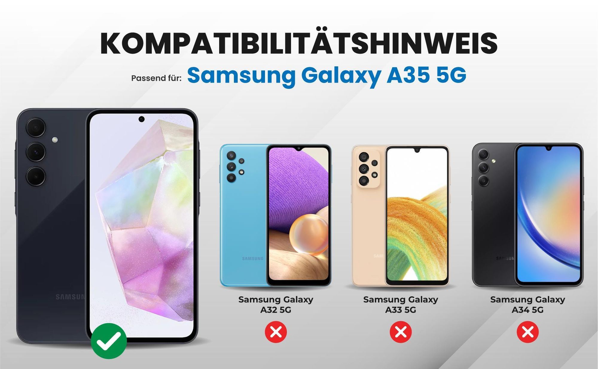 Kompatibilitätshinweise Hülle für Samsung Galaxy A35 5G