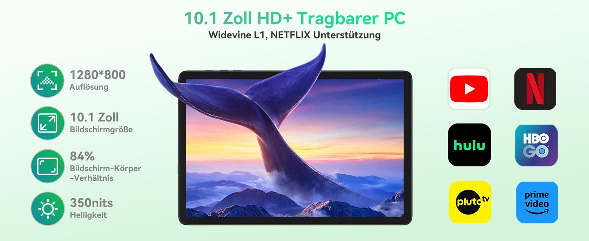 BESTTAB T20 10.1'' Android 16 Set Tablet, 24GB(8+16GB Erweiterbar) RAM+256GB ROM(2TB TF), mit Hülle/Stift/Maus/Tastatur, Widevine L1, 5G WiFi
