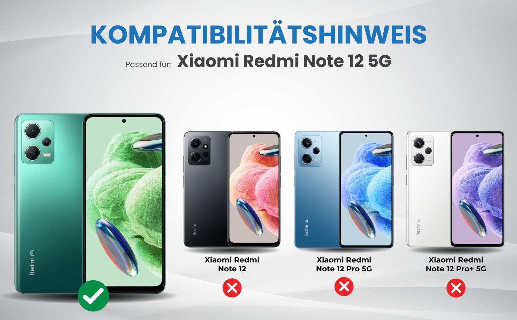 Kompatibilitätshinweise Hülle für Xiaomi Redmi Note 12 5G