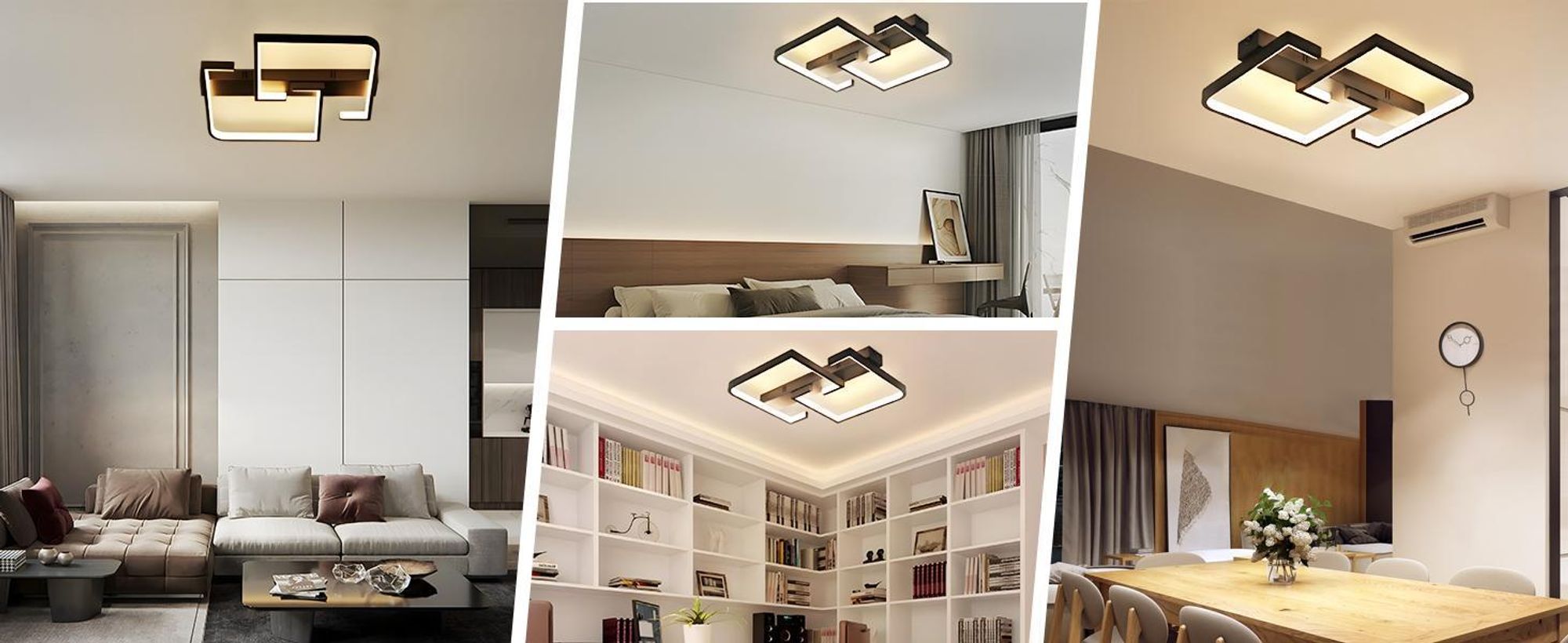 ZMH LED Deckenlampe LED 35W Schwarze Wohnzimmerlampe dimmbar mit Fernbedienung für Schlafzimmer Esstisch Büro Flur