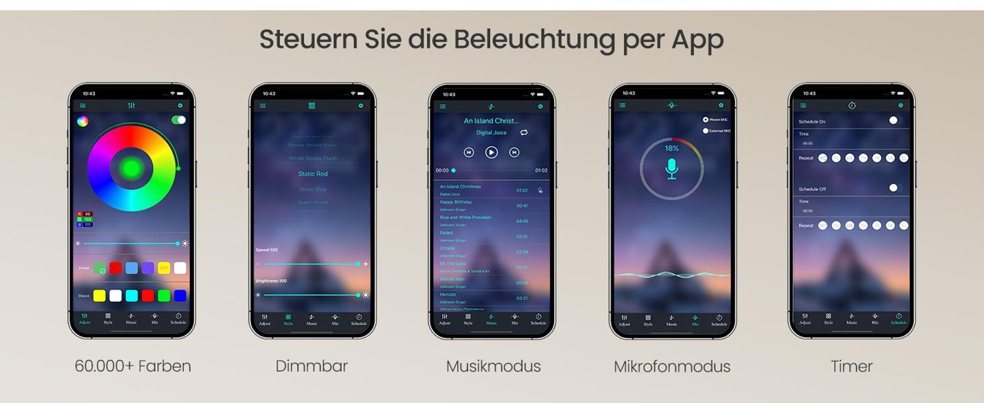 SONGMICS BELLAH Kollektion - Nachttisch mit Ladestation, Beistelltisch mit App-gesteuerter, einstellbarer LED-Beleuchtung, 1 offenes Fach