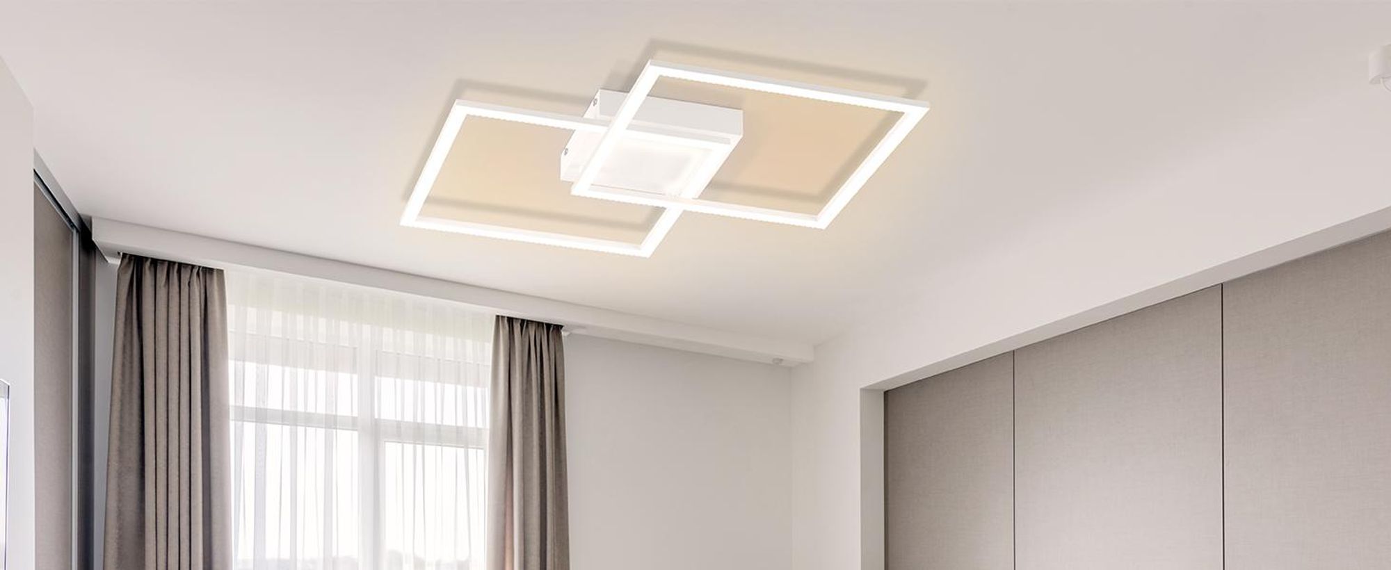 ZMH Ściemnialna lampa sufitowa LED do salonu - lampa sufitowa do salonu Nowoczesna lampa do sypialni z pilotem 52W