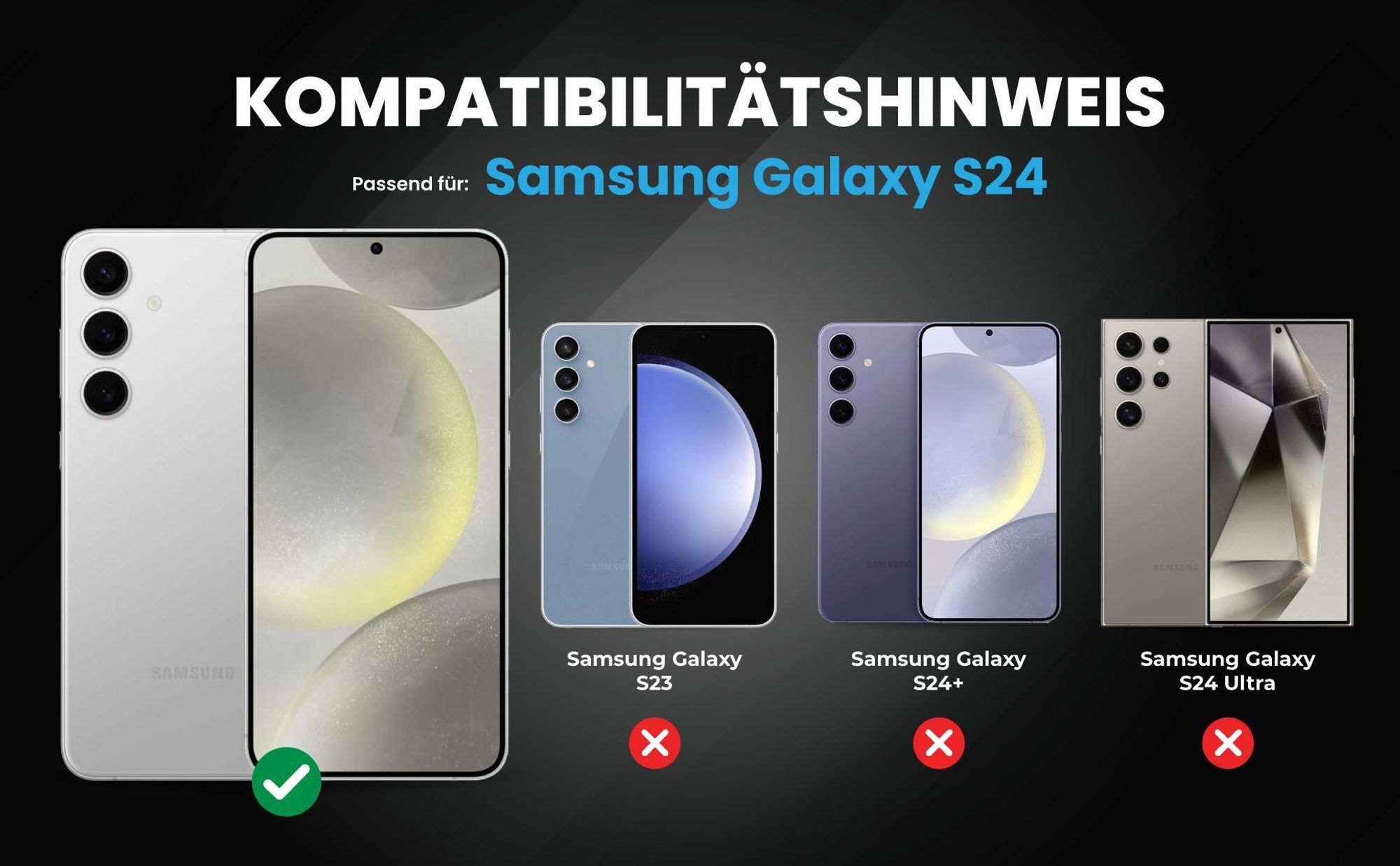 Kompatibilitätshinweise Hülle für Samsung Galaxy S24