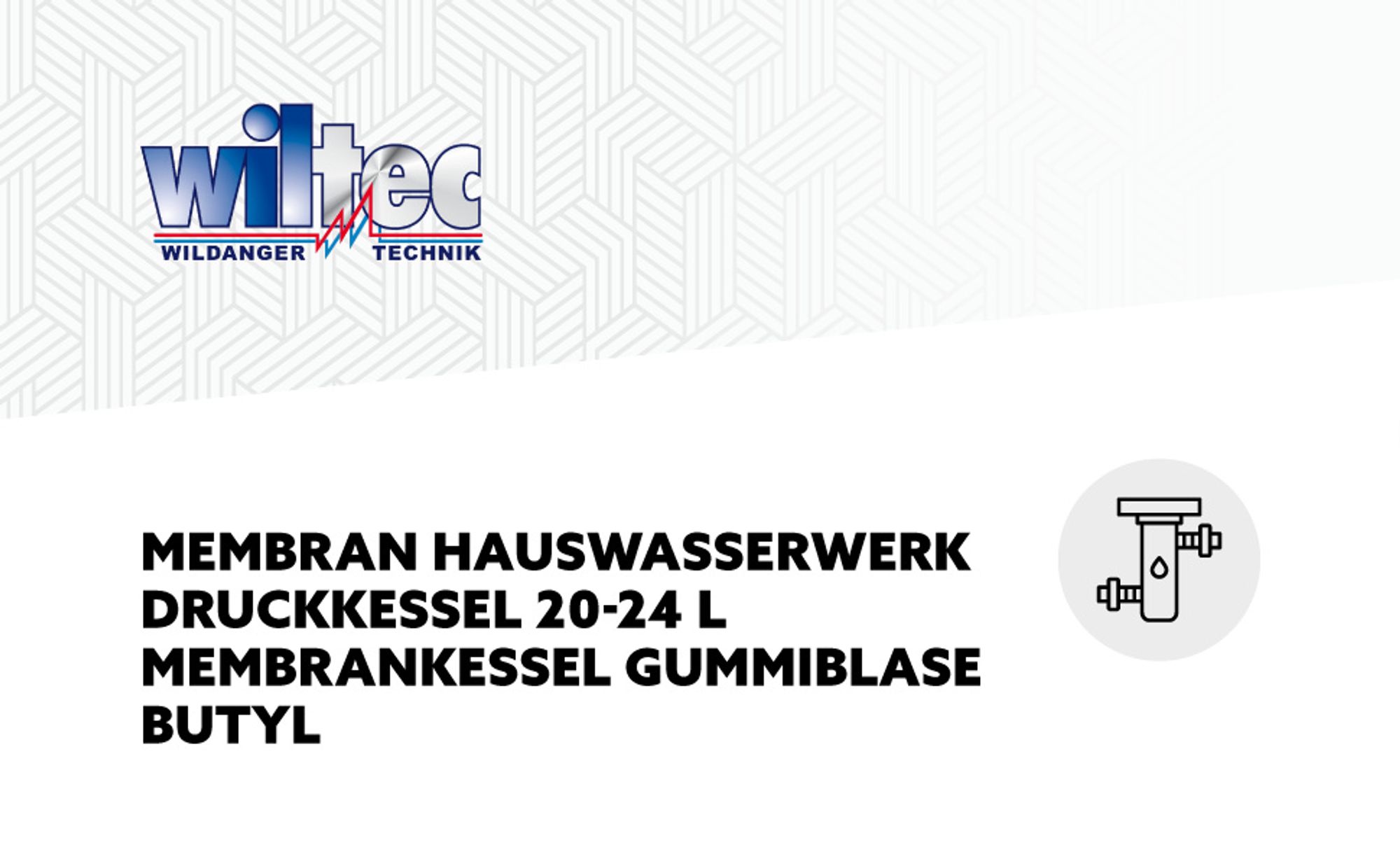Wiltec Ersatzteil für Membrankessel 20-24 l Membran aus Butylkautschuk, Druckausgleichsgefäß für Hauswasserwerk mit Druckkessel