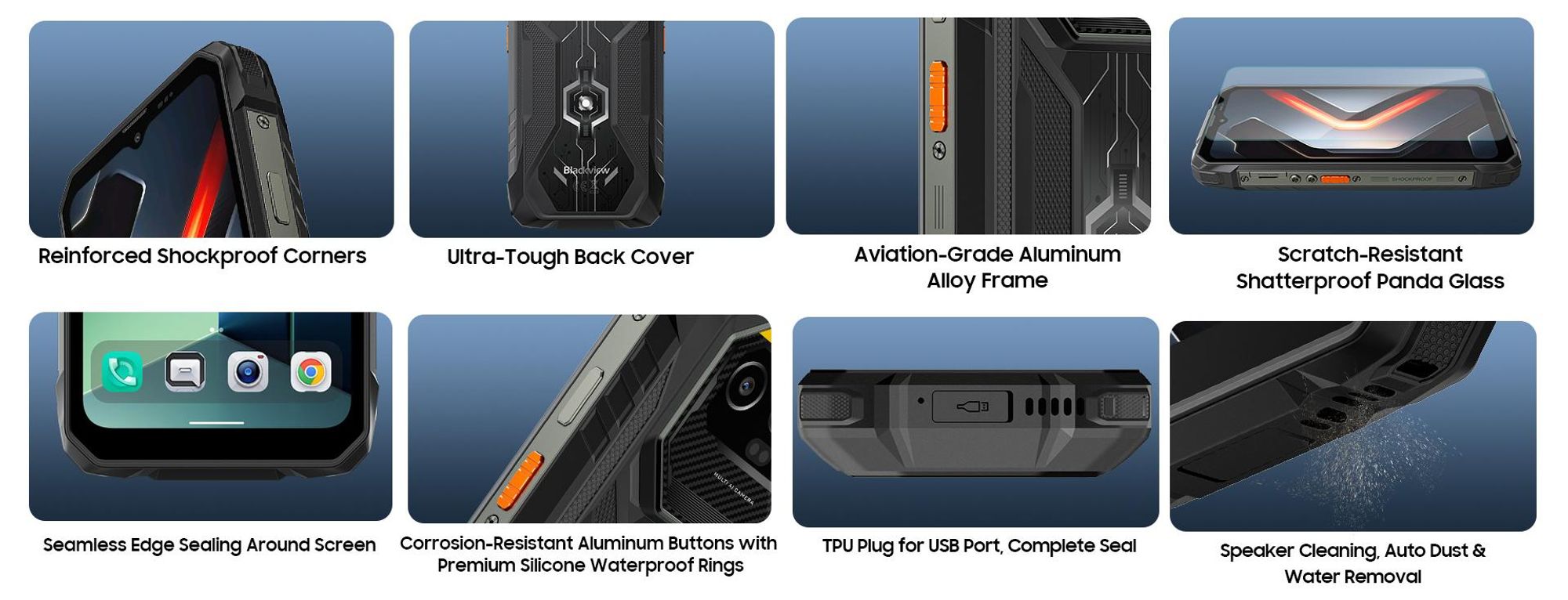 Blackview ROCK 1 PRO 6.56" Militarisches Outdoor handy, 32+256GB, Android 16, 15000mHA, 33W, Face ID, 16MP+13MP+20MP, Helio G81, IP69K/IP68