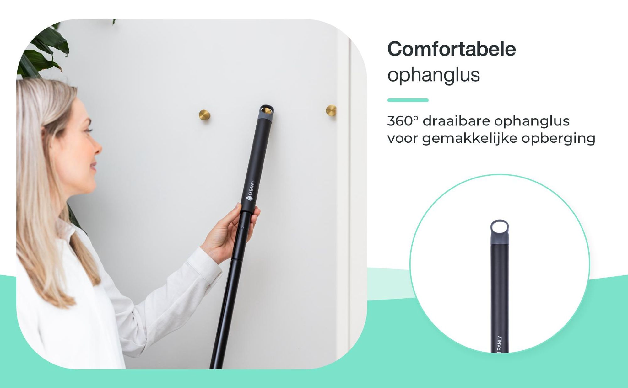 Vloertrekker met draaibaar ophangoog
