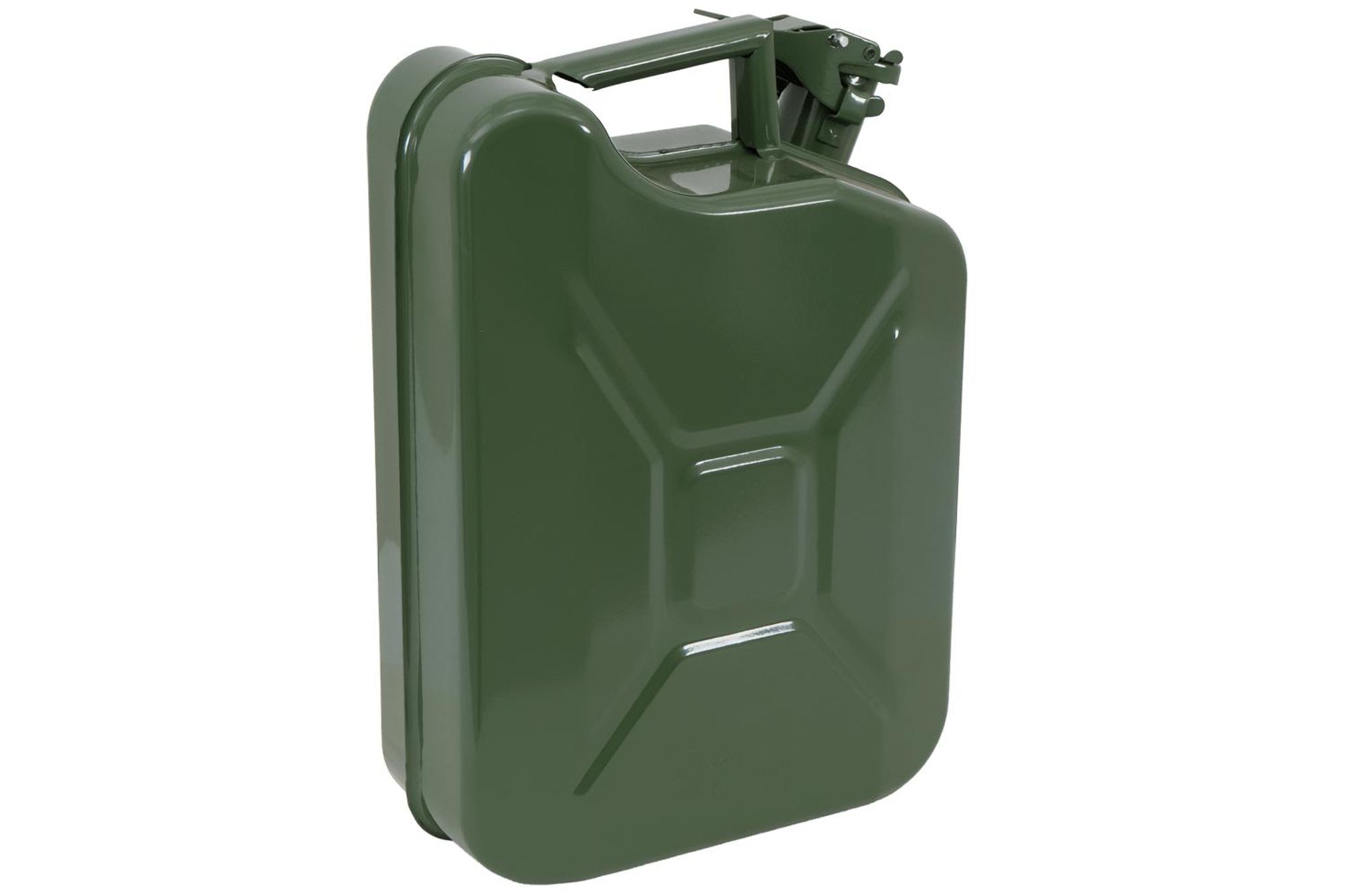 HERMON Metallkanister 10 l, grüner Benzinkanister für Auto und Garten