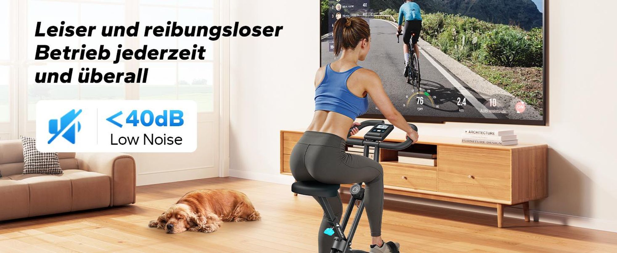 MERACH Klappbares Heimtrainer, kompakt und leise, 16 Magnetstufen, LCD-Bildschirm, Tablet-Halterung, für den Heimgebrauch