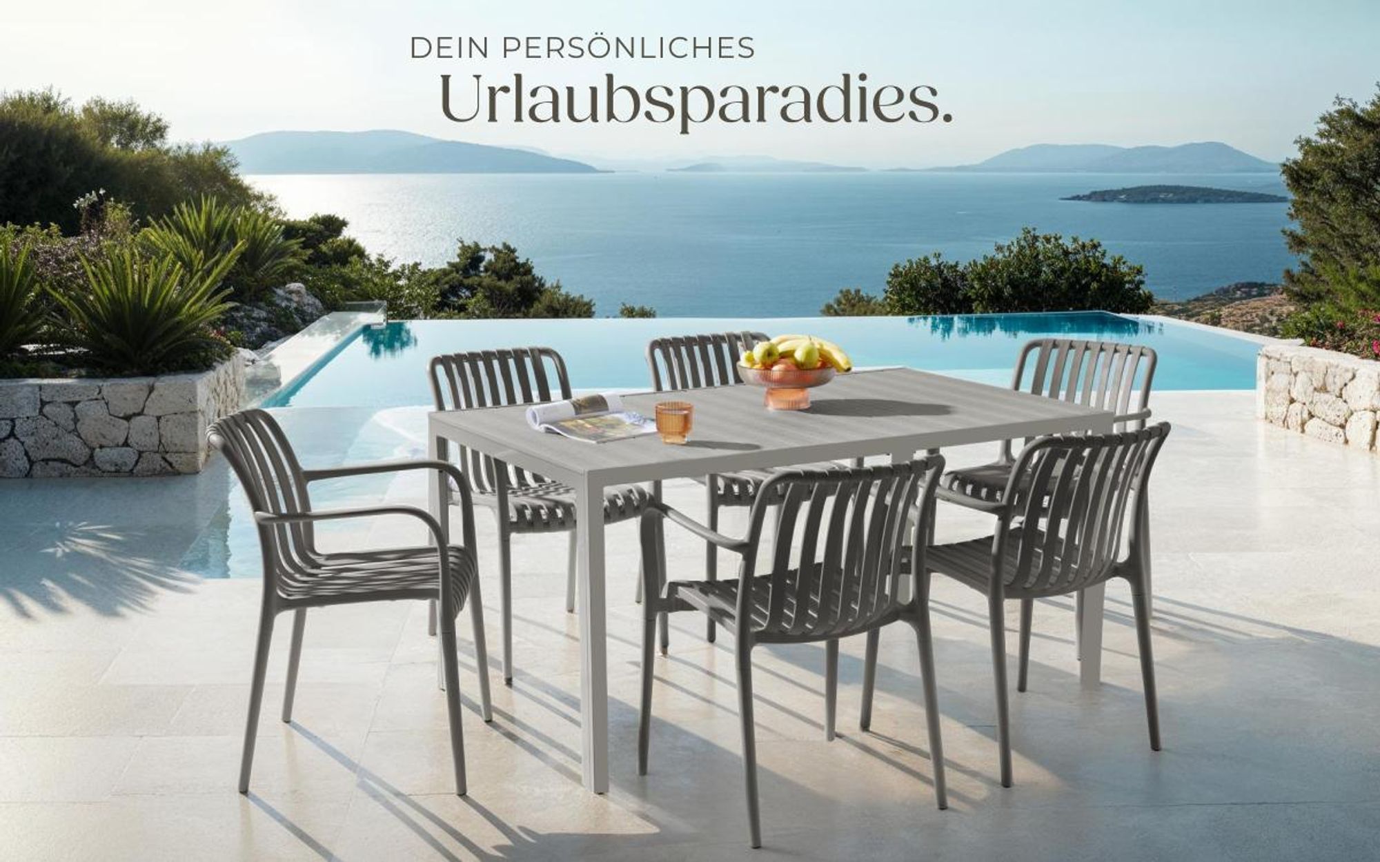 tectake® Gartenstühle Alcudia, wetterfest, stapelbar