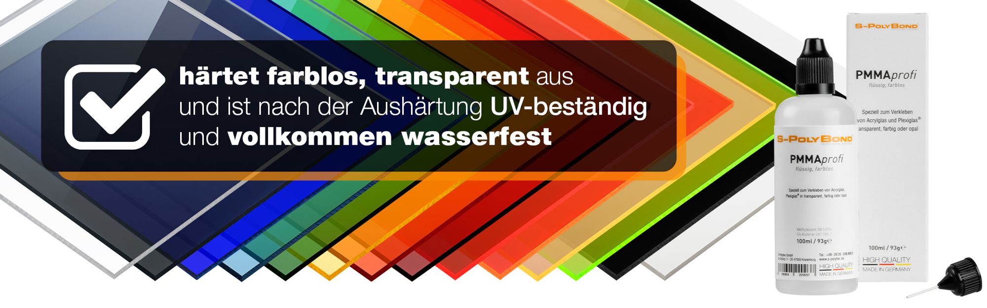 härtet farblos, transparent aus ist vollkommen wasserfest