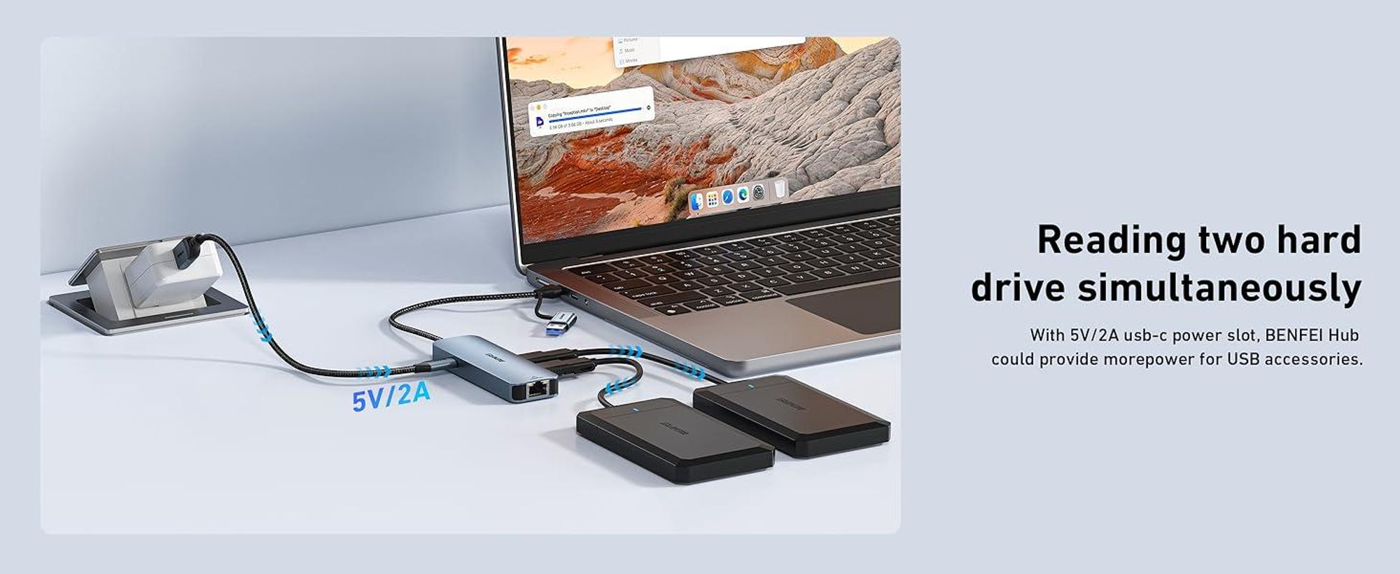 BENFEI Hubs USB C auf Gigabit Ethernet Adapter mit 3 Port USB Hub