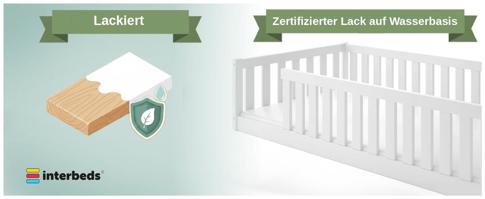 Interbeds Bodenbett Kinderbett 120x200cm Montessori Einzelbett Bett für Jungen und Mädchen mehrere Größe