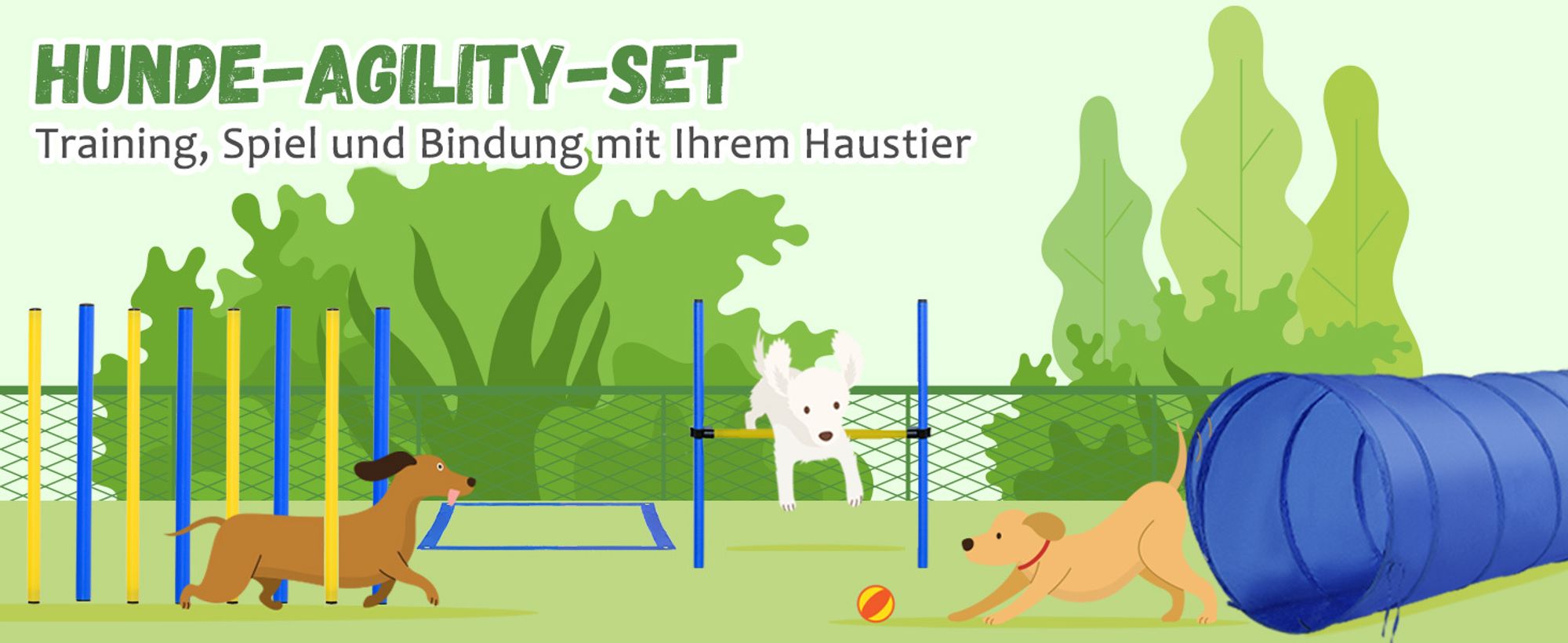 Pawhut Hunde Agility Slalom Übung Hundesport Training Reifen Hürde Set 2 Modelle