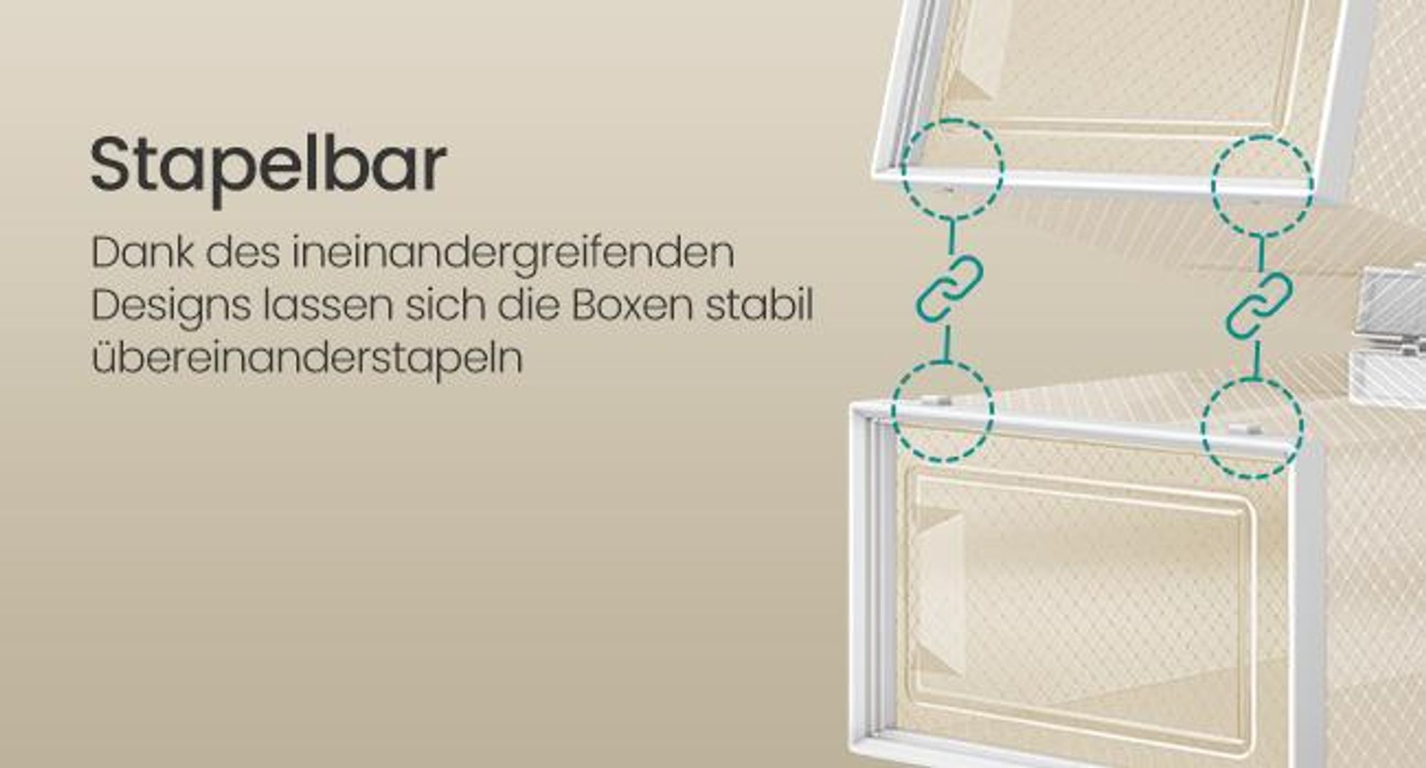SONGMICS Schuhboxen 8er Set Aufbewahrungsboxen Schuh-Organizer Größe 44 weiß