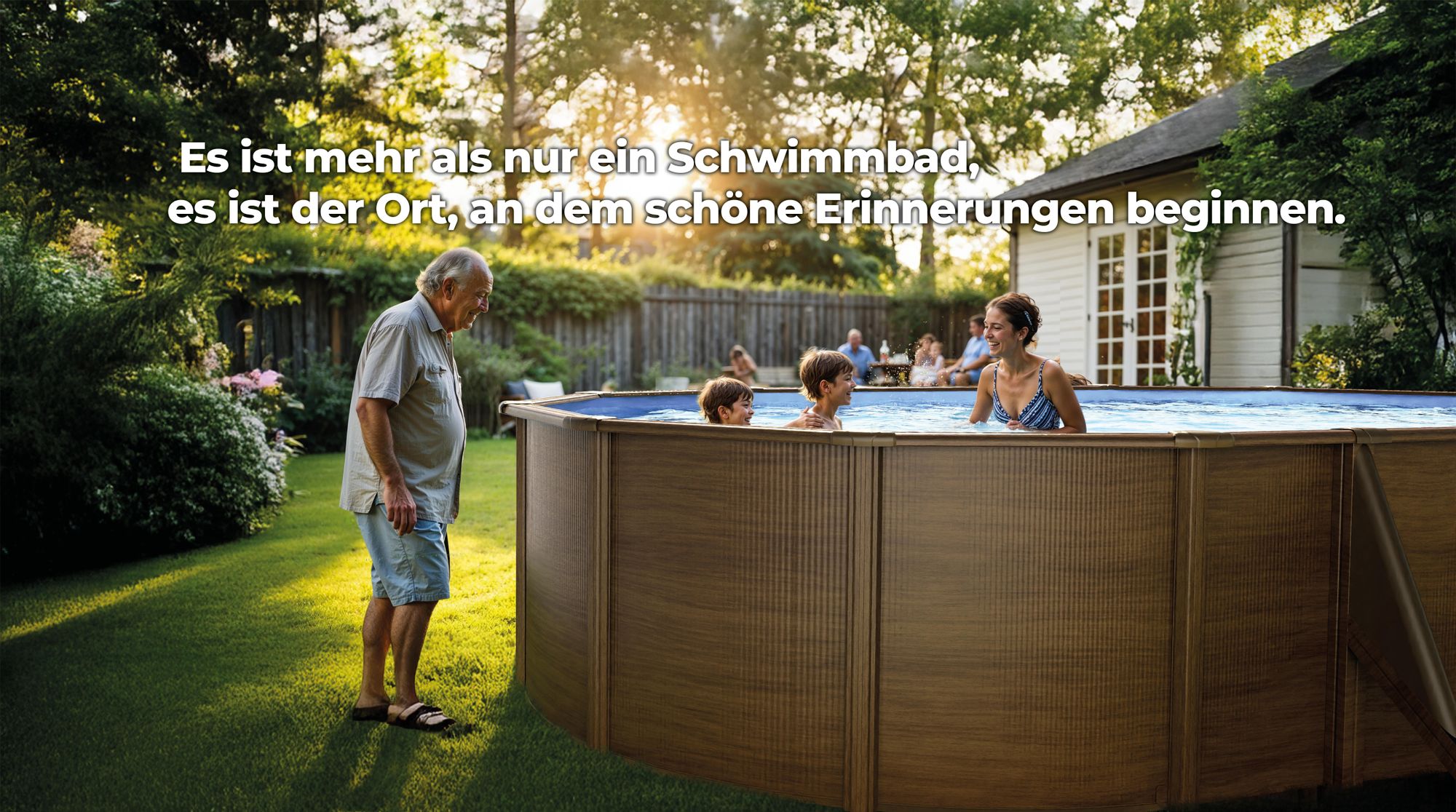 GRE Ovaler Stahlwandpool mit Holzoptik KIT500W – 500 x 300 x 120 cm, Komplettset