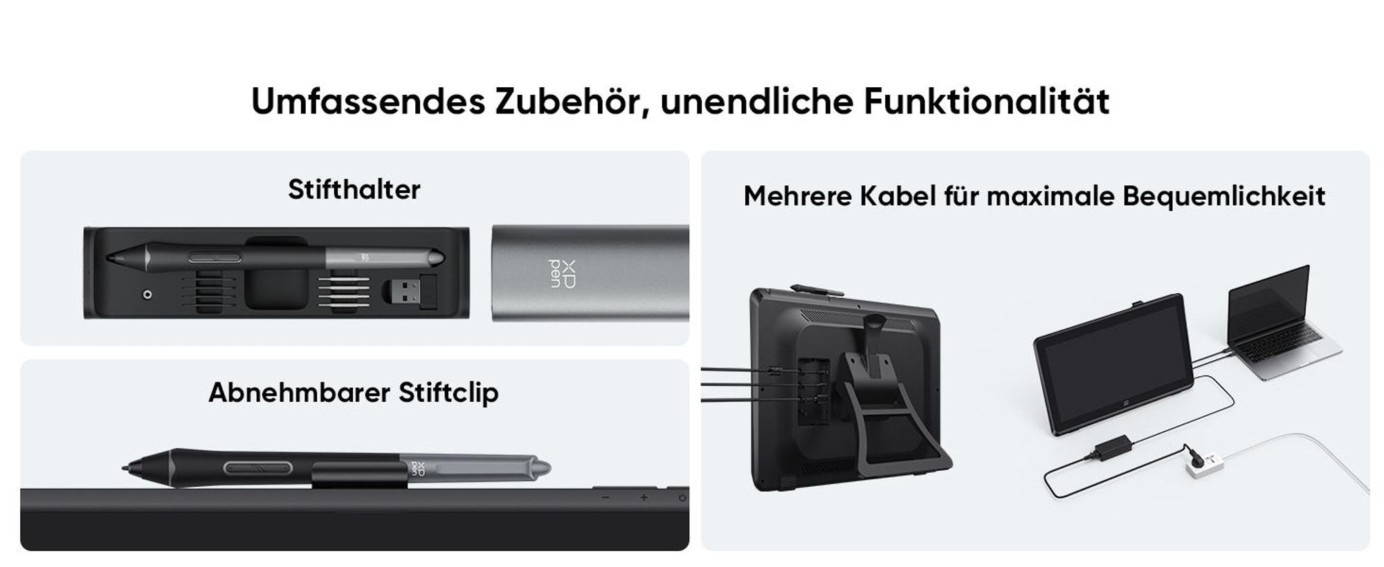 XPPen Artist Pro 22 (Gen 2), Kabelgebunden, 5080 lpi, 475,392 x 267,408 mm, USB/Bluetooth, 1 cm, Stift
