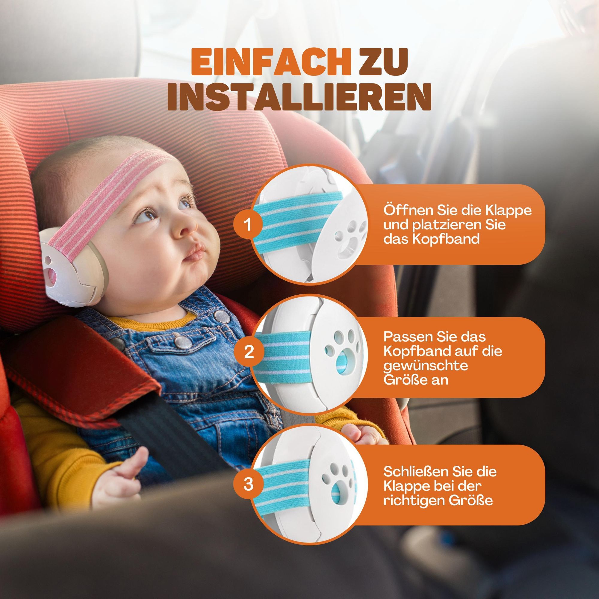 Vulpes Goods Gehörschutz für Kinder, Kapselgehörschutz, Lärmschutz Kopfhörer, Für Babys & Kleinkinder bis 36 Monate, Mit 3 Kopfbanden & Tasche