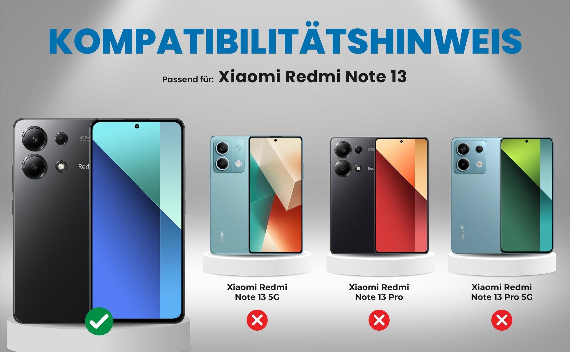 Kompatibilitätshinweise Hülle für Xiaomi Redmi Note 13