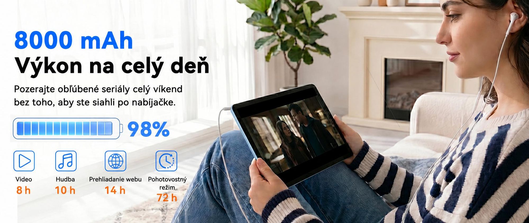 TABWEE T70, 11-palcový tablet, 32 (8+24) + 256 GB, Android 16, 8000 mAh batéria, Bluetooth 5.0, rozpoznávanie tváre, podpora Widevine L1, Rheinland. Súčasťou balenia je klávesnica, myš a stylus