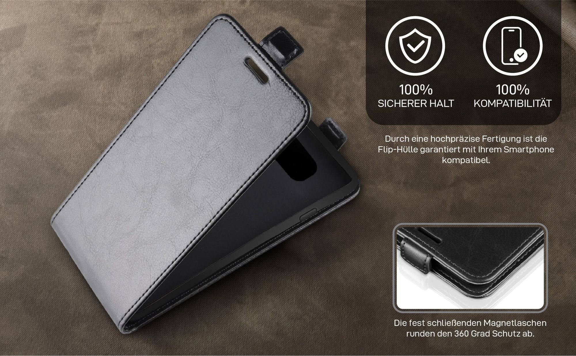 Smartphone Case in Schwarz für Samsung Galaxy S10 mit Magnetlasche