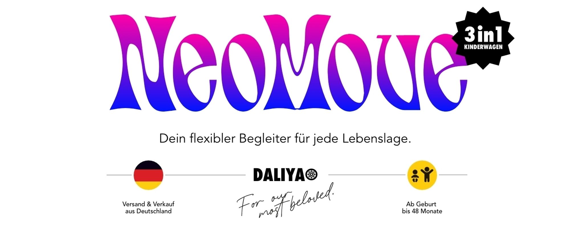Daliya® NEOMOVE 3in1 Kinderwagen, mit i-Size Babyschale & Buggy, Alu-Rahmen Reisekinderwagen, Kombikinderwagen mit großen Einkaufskorb, komfortabel
