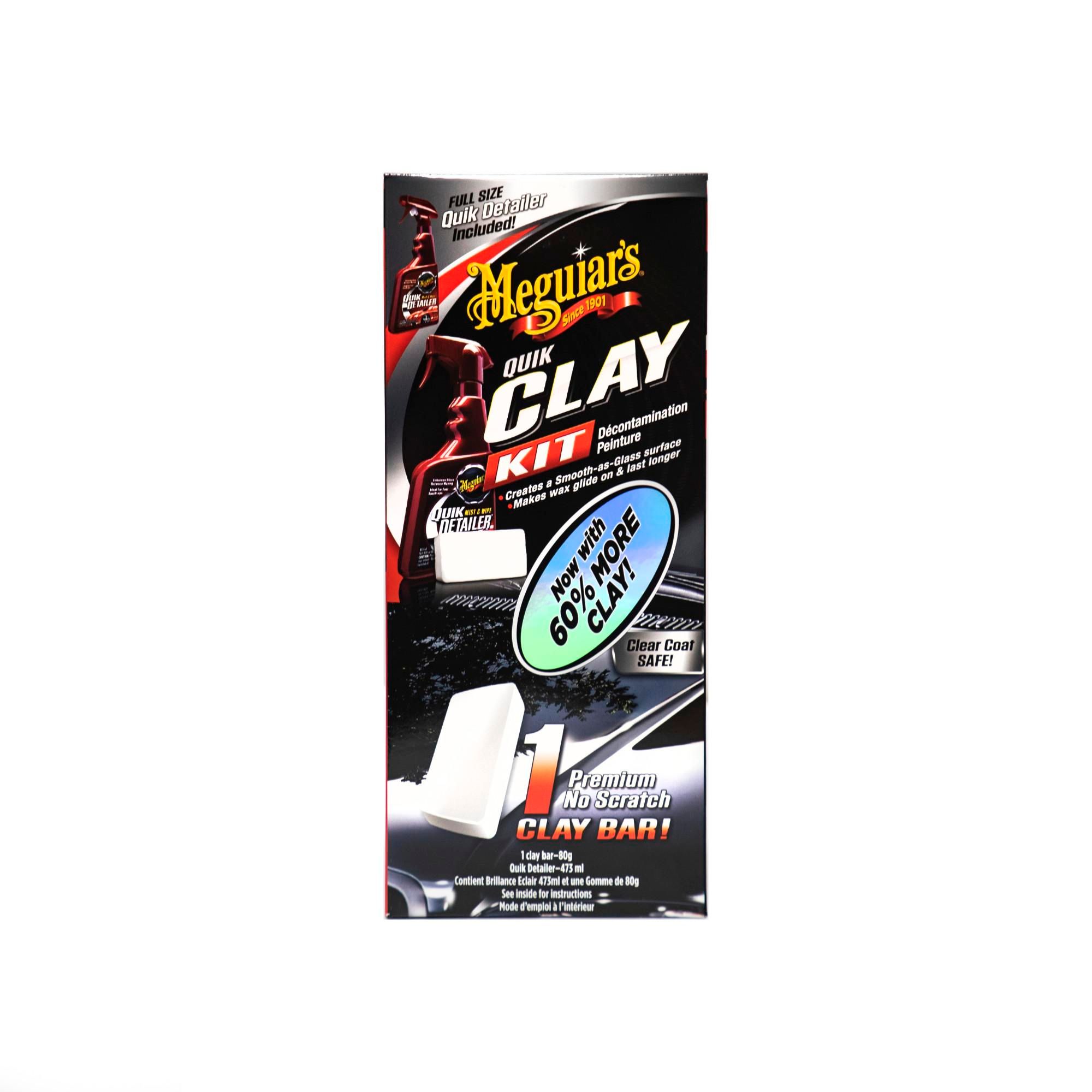 Meguiar's G1116EU Quik Clay Detailing System - Starter Kit Lackreinigungsset, 473ml + 80g