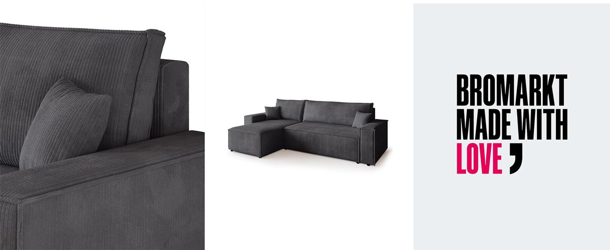 BroMARKT Ecksofa ADI Schlaffunktion Bettkasten L-Form 125x200 cm Beige