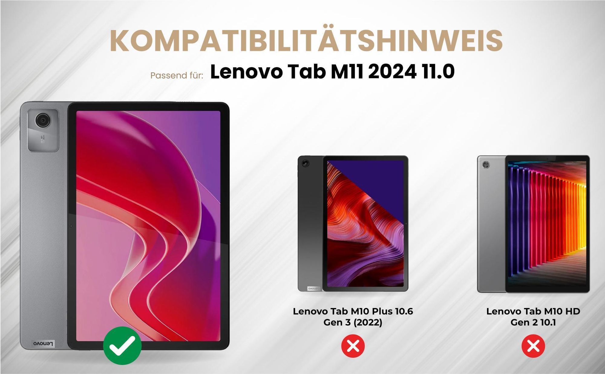 Kompatibilitätshinweise Tablet Cover für Lenovo Tab M11 11.0 2024