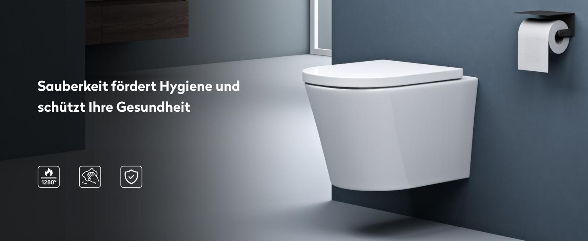 doporro Wand WC Hänge Toilette Weiß inkl. Softclose Absenkautomatik 49x35,5x35 cm Hänge-Toilette spülrandlos Hänge-WC aus Keramik Aachen108